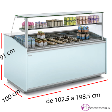 Vitrina pastelera con columnas y estantes de cristal VEGPC-10-10TF