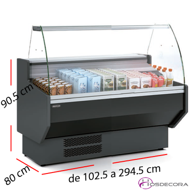 Vitrina Carcutera Curvo- Reserva - Fondo 80 cm- Ventilada 14-VED-8-10-C