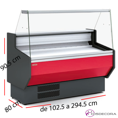 Vitrina Charcutera con cristal recto y reserva refrigerada.VED-8-10-R