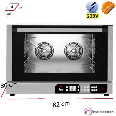 Horno industrial con humedad regulable. RXD 604 Plus