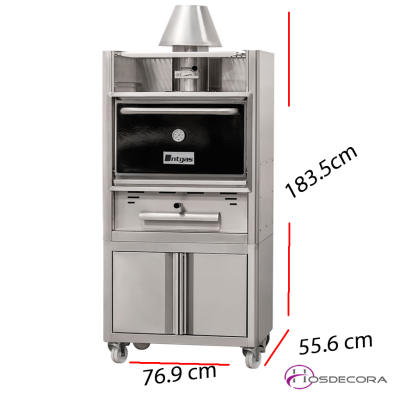 Horno de carbón vegetal con coporte de puertas abatibles -HCM50