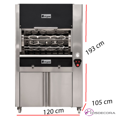 Asador de pollos rotatio para carbón o leña NTGAS-APR24