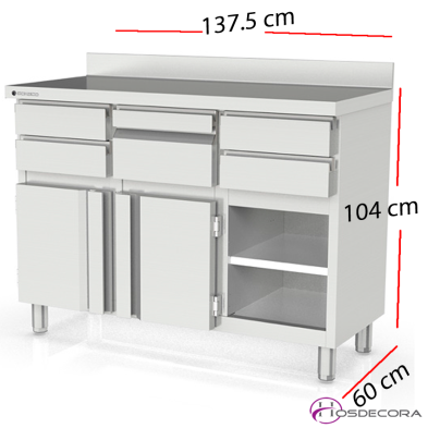 Mueble Cafetera con Posero 137.5x60x104 cm 13-MCC140
