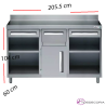 Mueble Cafetero con Orificio- 202.5x 60 cm 35-522003