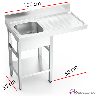 Fregadero inox para lavavasos 1 cubeta 1 escurridor 054232