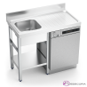 Fregadero inox para lavavasos 054232 con 1 cubeta 1 escurridor izquierda o derecha.