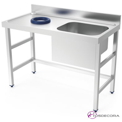 Mesa mural desbarasado con fregadero en acero inoxidable. 980300104