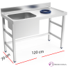 Mesa mural desbarasado con fregadero en acero inoxidable. 980300104