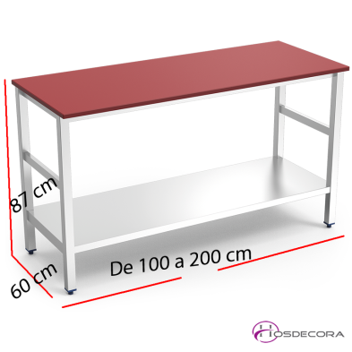 Mesa para despieces con encimera en polietileno para cocinas 06-071208+