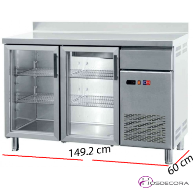 Contra mostrador refrigerado con puertas de cristal. -FMCH-150V