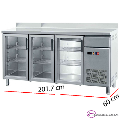 Frentemostrador refrigerado con puertas de cristal. -FMCH-200V