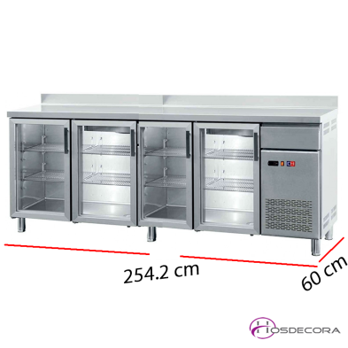 Frentemostrador para barra de bar con puertas de cristal. -FMCH-250V