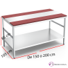 Mesa de despiece con fibra Roja y Estante Fondo105cm 072402