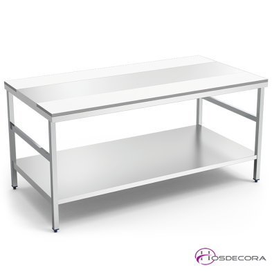 Mesa de despiece con fibra Roja y Estante Fondo130cm. 072410