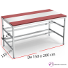 Mesa de despiece con fibra Roja Fondo130cm. 072610