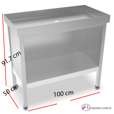 Mesa inox para marisco con desague 074450