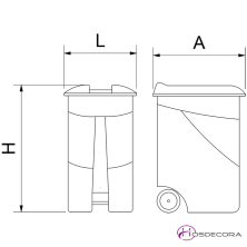 Contenedor de basura con tapa y ruedas 486150