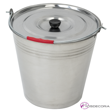 Cubo inoxidable con asa y tapa 06-474488