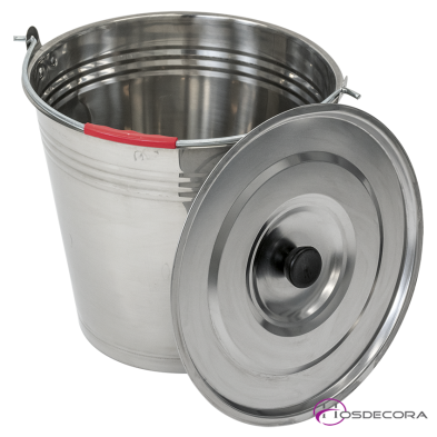 Cubo inoxidable con asa y tapa 06-474488