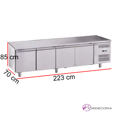 Mesa de refrigeración inox de 4 puertas