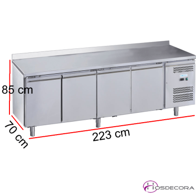 Mesa refrigerada en acero inox de 4 puertas