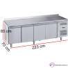 Mesa refrigerada en acero inox de 4 puertas
