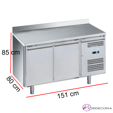 Mesa fría de pastelería con peto y 2 puertas