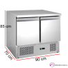Mesa fría pequeña de 2 puertas en acero inox