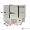 Mesa refrigerada de 4 cajones en acero inox