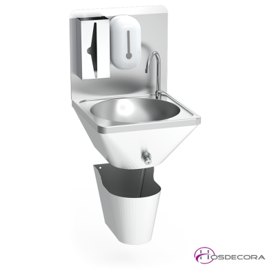 Lavamanos con peto alto agua fría y caliente mediante pulsador de rodilla. 06-061406