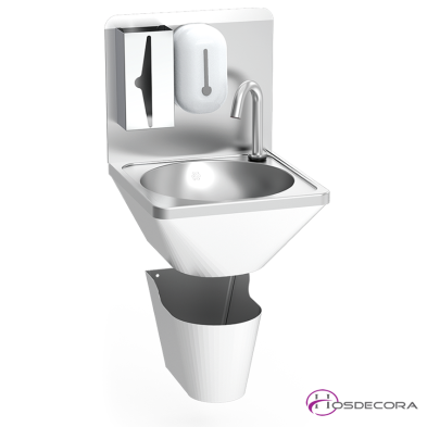 Lavamanos electrónico con peto alto de agua fría y caliente. 061410