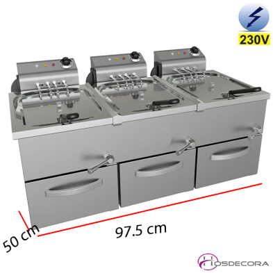 Freidora ECO Agua-Aceite Triple 10 L+ 3.5 L- 12 KW 24-108100
