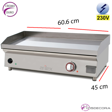 Plancha de cocer eléctrica para bar de 50 micras.-MONOFASICA. 60PECN