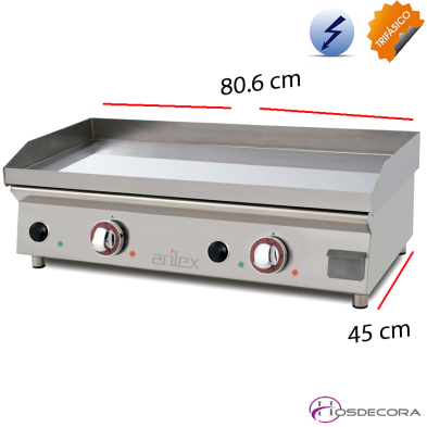 Plancha de cocina con bandeja grasera -TRIFÁSICA- 80PERN