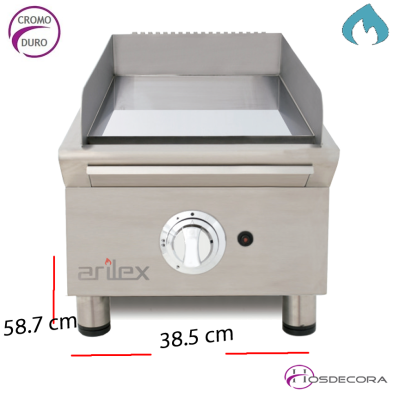 Plancha de gas con placa CROMO 15mm 40FRYGCN