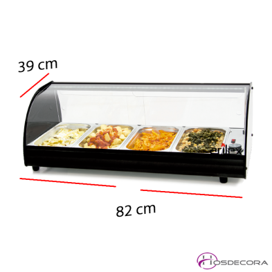 Vitrina Baño María 4 Cubetas 82 x 39cm- 800 W. 11-4CT