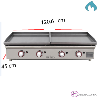 Plancha a gas doble de cocer con placa laminada. 6060PGLLN