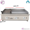 Plancha a gas en CROMO y Grill de asar 100FRYGCBN