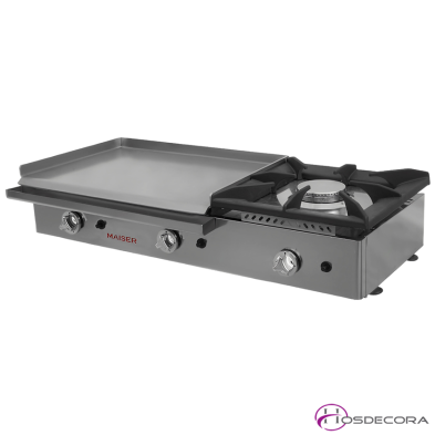 Plancha de asar a gas acero laminado con fogón 39-PG60+40F