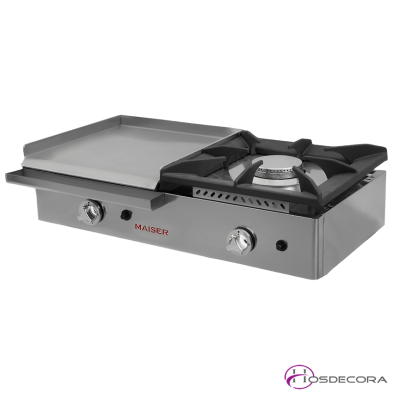 Plancha de asar a gas acero laminado con fogón 39-PG40+40F