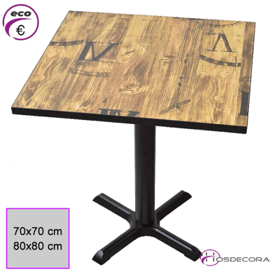 Mesa de bar con tablero cuadrado en melamina. CASABER