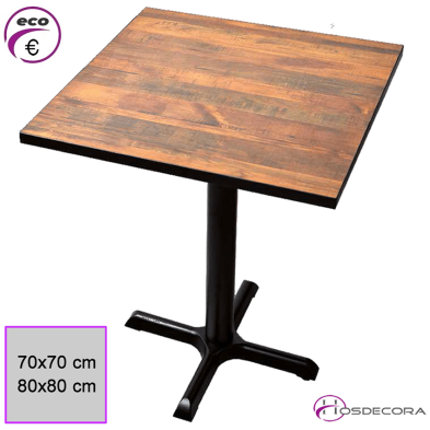 Mesa de bar cuadrada con tablero melamina. YEGUAS
