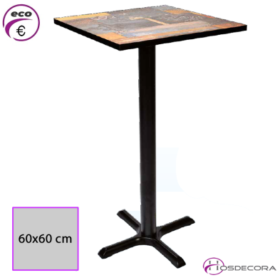 Mesa Alta cuadrada para taburetes de bar. POTES