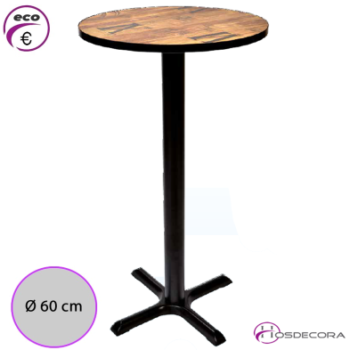 Mesa Alta de bar Tablero Melamina redondo 60 cm BENAMO