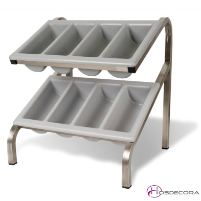 Soporte portacubiertos doble Gn 1/1 19-80710+