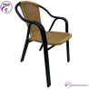 Silla ECO de aluminio negro con rattan - Mijares crema