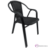 Silla ECO de aluminio negro con rattan - Mijares negra