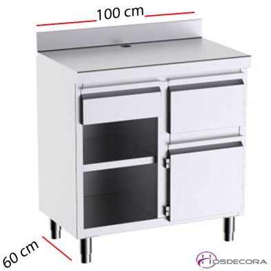 Mueble cafetero con posero y cajones F3020001