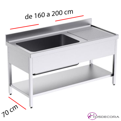 Fregadero Cuba Gran Capacidad con Estante Fondo70 cm. FBGDE716