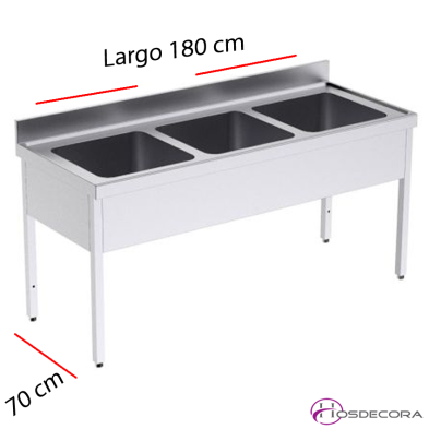 Fregadero con triple cubetas FBG30718